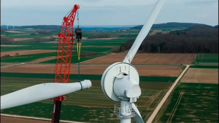 The world's first wooden wind turbine blades have been installed